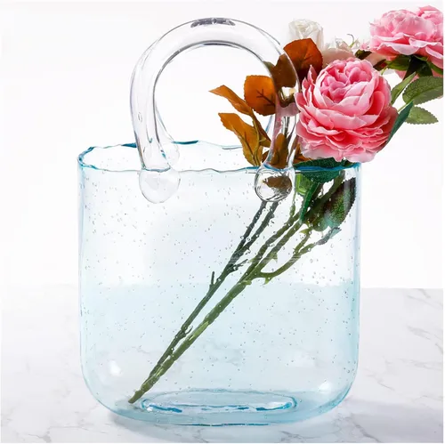 Jarrón de bolsa de vidrio, bonito jarrón para flores, florero de vidrio, único para centros de mesa, decoración de mesa, decoración de boda, hogar,