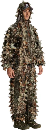 Miniatura 9 de LOOGU Traje de caza Ghillie, traje de camuflaje frondoso 3D, accesorios militares y de tiro, ropa de equipo táctico