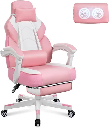 Miniatura 10 de Gaming Chair with Footrest Fabric Gaming Chair for Adults with Massage Lumbar Support, High Back Ergonomic Computer Chair, Pocket Spring Cushion