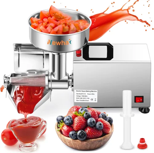 Newhai 450W Colador de tomate eléctrico Fresadora de tomate comercial Máquina de prensa de alimentos de acero inoxidable Máquina exprimidora de