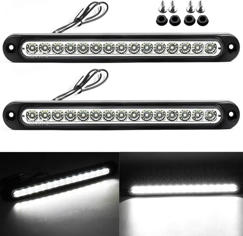 Miniatura 11 de Paquete de 2 Luces de Identificación de Remolque LED de 10", 15 LED, 9 a 30 voltios, Conjunto de Luz Trasera LED de Parada Giro Cola, Tercera Barra