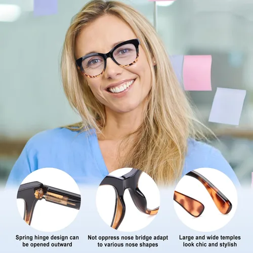 Miniatura 3 de Lentes de lectura progresivas multifocales para mujeres y hombres, bloqueo de luz azul, para computadora, lectores multifocales no lineales con A4