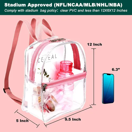 Miniatura 24 de Keepcross Mochila transparente de 12 x 6 x 12 pulgadas para eventos de estadio, bolsa transparente para estadios, eventos deportivos, festivales