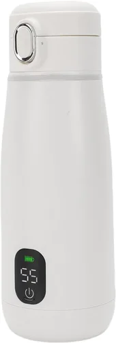 Hervidor eléctrico de viaje, 11.8 fl oz de acero inoxidable 316, calentador de agua portátil, calentador de agua portátil de 5200 mAh IPX6, pequeña