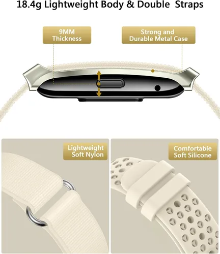 Miniatura 5 de Pulsera inteligente para mujeres y hombres, rastreador de actividad de salud, monitor de sueño 24 horas, frecuencia cardíaca continua durante todo