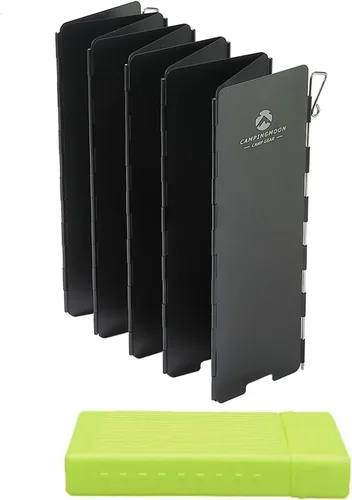 Miniatura 11 de Campingmoon - Estufa de campamento con 10 placas de aleación de aluminio plegable para estufa de campamento, bloqueador de viento para estufa de gas