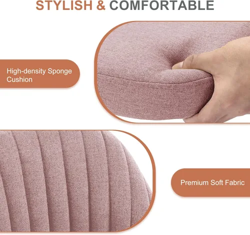 Miniatura 5 de DUMOS Silla de oficina, cómoda silla de escritorio giratoria con ruedas, asiento ancho, sin brazos, altura ajustable, sillas de computadora