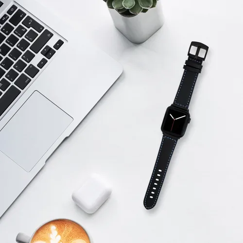 Miniatura 8 de Bandini Correa de cuero para hombre para Apple Watch de 1.732 in 1.772 in 1.654 in 1.614 in 1.575 in 1.496 in 1.929 in y Ultra, correa de iWatch