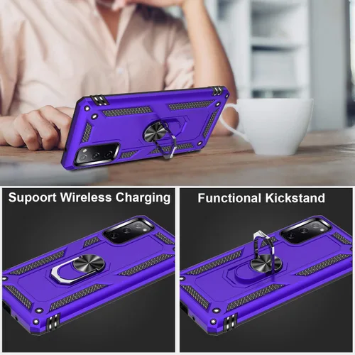 Miniatura 4 de LUMARKE Funda para Galaxy S20 FE con protector de pantalla, supera los 16 pies, probada en caídas, de grado militar, con soporte de anillo
