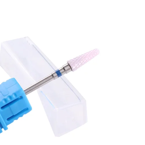Miniatura 4 de Taladro de uñas de cerámica rosa, lima de grano medio, cono cónico, taladro eléctrico de manicura (0.236 x 0.551 in)