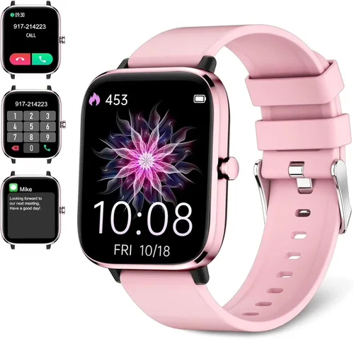 Reloj inteligente para mujer, monitor de llamadas, monitor de actividad física, frecuencia cardíaca y sueño, pantalla táctil de 1.69 pulgadas,