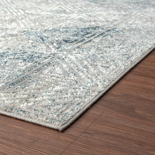 Miniatura 5 de LUXE WEAVERS Florance Collection 86328 - Alfombra geométrica moderna de 9 x 12 pulgadas, color azul