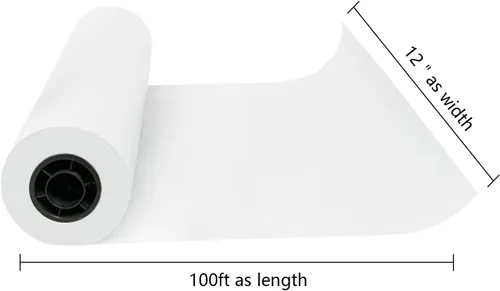 Miniatura 7 de Rollo de papel kraft de 12 pulgadas x 98 pies, papel de manualidades blanco 80GMS para paquete de regalo/envoltura de flores de ramo/dibujo de artes