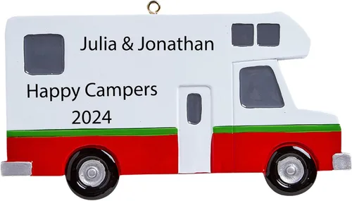 Miniatura 9 de Adorno de Navidad familiar personalizado para caravana 2025 – Decoración personalizada para caravana, autocaravana o remolque de viaje – Regalo
