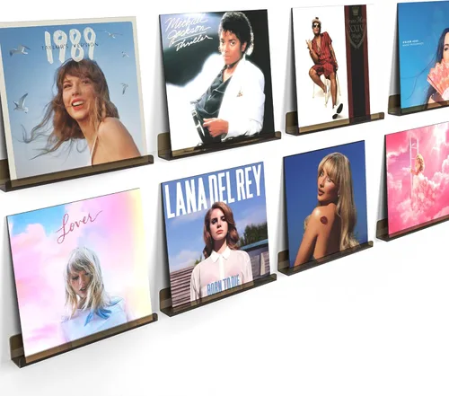 Miniatura 11 de Laurensory Estante para Discos de Vinilo de Montaje en Pared, Soporte Expositor de Álbumes de Acrílico Transparente de 12 Pulgadas, Estantes