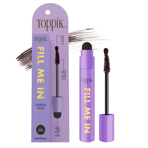 Miniatura 14 de Toppik Fill Me In - Relleno de línea capilar para retoque de raíces de color de cabello, varita de fibras para el cabello, relleno en línea capilar