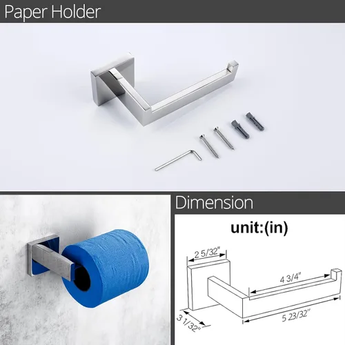 Miniatura 6 de BAGNOLUX Juego de accesorios de baño 4 piezas, juego de toallero de baño SUS304 de acero inoxidable, juego de barra de toallas para montaje en Cromo