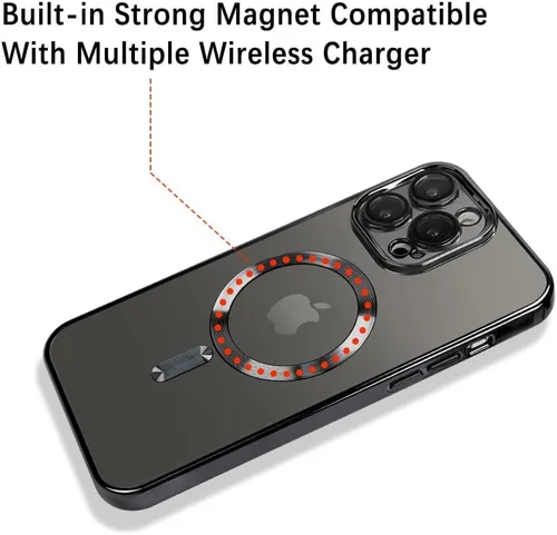 Miniatura 2 de OOK Funda para teléfono hecha para iPhone 15 Pro Max (6.7 pulgadas) con protector de lente de cámara (compatible con MagSafe), antiarañazos, a