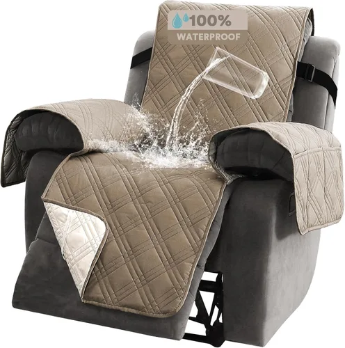 Miniatura 37 de PrinceDeco - Funda para sofá reclinable 100% impermeable, funda para sofá para sala, protector de muebles resistente al agua con correas elásticas