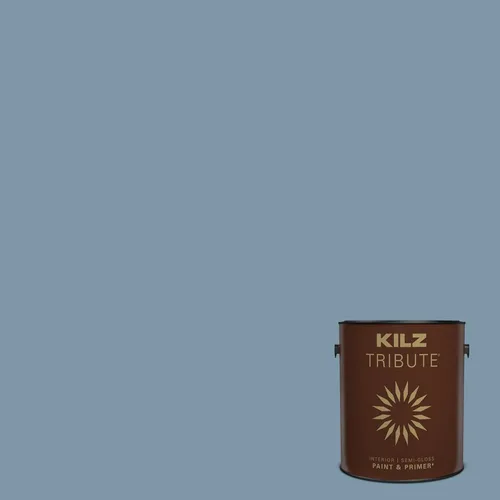 KILZ TRIBUTE Pintura e imprimación, para interiores, semibrillante, Vintage Indigo, 1 galón Índigo Victoria