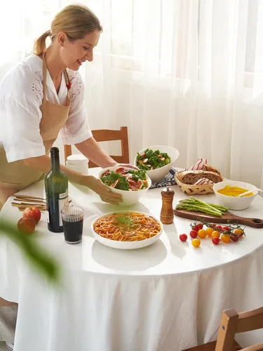 Miniatura 6 de DOWAN Juego de 4 cuencos de sopa grandes de 32 onzas, cuencos de cerámica blanca para cocina, cuencos profundos para cereales, ensalada, pasta