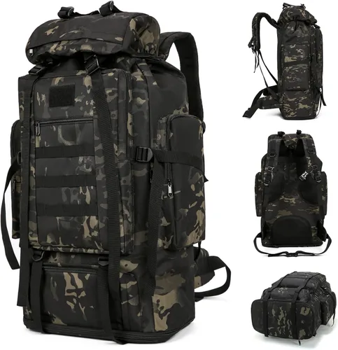 Mochila de senderismo MOLLE de 70L/100L, mochila impermeable para viajes (CP)