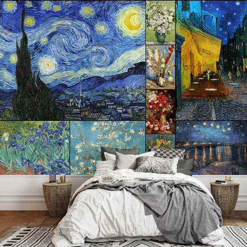 Miniatura 35 de wall26 - Noche estrellada sobre el ródano por Vincent Van Gogh - Impresionismo holandés - Mural de pared grande para despegar y pegar del artista