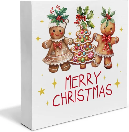 Miniatura 9 de Decoraciones de Baño para Navidad, Letrero "Él te ve cuando estás haciendo caca" 12.7 x 12.7 cm, Decoración divertida de Navidad