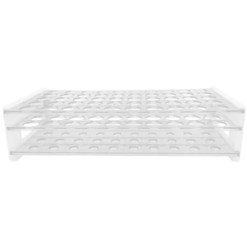 Miniatura 6 de Karter Scientific Gradilla para tubos de ensayo de plástico, 15/18 mm, 50 tubos, transparente, desmontable, poliestireno