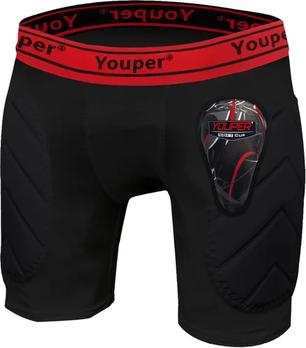 Miniatura 9 de Youper Pantalones cortos deslizantes acolchados para niños con copa atlética protectora suave para béisbol, fútbol americano, lacrosse