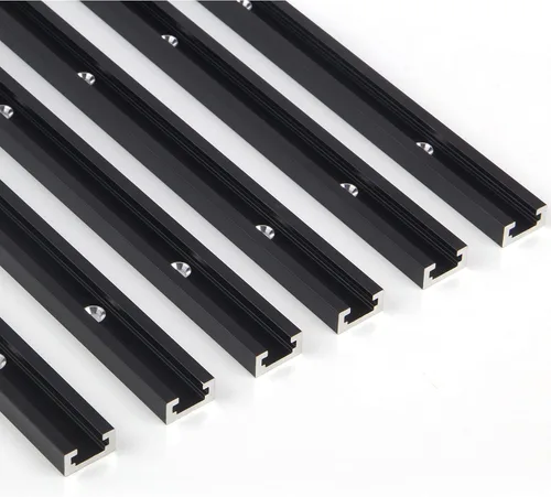 Miniatura 3 de ClearStyle T-Track - Perfil de plantilla de aluminio anodizado de doble corte para carpintería de 36 pulgadas con orificios de montaje preperforados