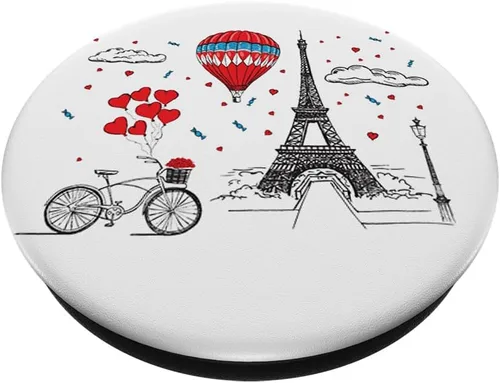 Miniatura 2 de Torre Eiffel - Globo aerostático - Famosos edificios de París PopSockets intercambiables PopGrip