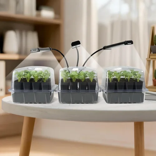 Miniatura 7 de SOLIGT - Bandejas de iniciación de semillas de riego automático de 72 celdas con luz de crecimiento, kit de inicio de semillas con cúpulas