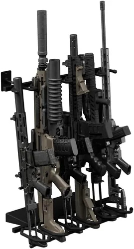 Miniatura 7 de Hold Up Displays - Estante para armas y rifles con capacidad para 6 armas de fuego Winchester Remington Ruger y más - Acero resistente - Fabricado 2