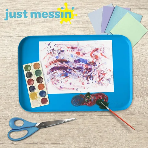 Miniatura 5 de Just Messin' Tapete de silicona para arte y manualidades, Legos, slime, resina, pintura y fabricación de joyas, protección de mesa con lados