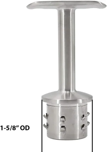 Miniatura 2 de Acero inoxidable 316 grado 1-5/8" OD poste montaje fijo 1-5/8" radio soporte barandilla apoyo, acabado satinado (SH-342)
