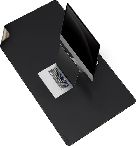 Miniatura 39 de MAIDERN Cubierta de mesa estrecha de 39.4" x 7.9", tapete reversible de cuero y corcho para mesa consola, protector de mesa largo y delgado