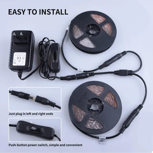Miniatura 7 de Ontesik Tira de Luz Negra, 40ft/12m Luz UV Negra Flexible con kit LED, 720 Cuentas de Lámpara, Luz UV de 12V, Danza Interior, Decoración