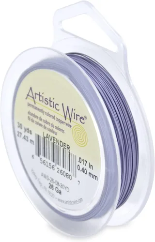 Miniatura 182 de Artistic Wire, alambre para manualidades de calibre 22 bañado en plata, resistente a las manchas, color cobre, blanco, 9,1 m