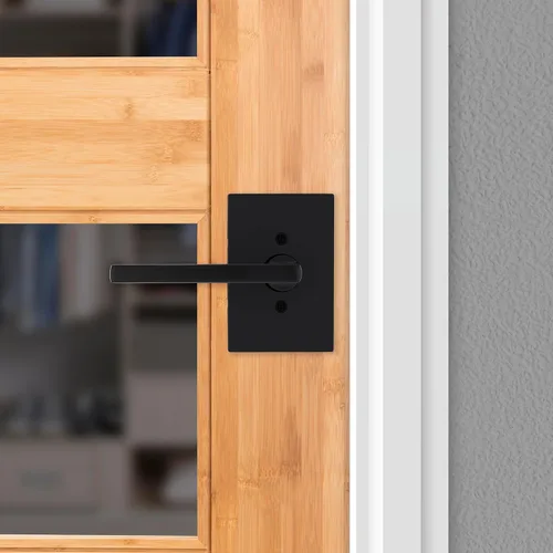 Miniatura 5 de Kwikset Halifax Manija de puerta falsa, palanca de una cara para armarios, puertas dobles francesas y despensa, palanca interior reversible