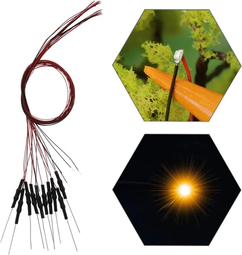 Miniatura 20 de L0603B 20pcs pre-cableado SMD LED 0603 Bule Diodo emisor de luz 12V Micro Litz Cable Cable Longitud 7.8 pulgadas (7.9 in) para DIY Manual