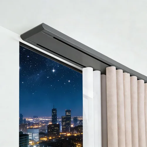 Miniatura 9 de Juego de rieles de aluminio resistente para cortinas de 8.5, 8.9, 9.2, 9.5 pies, barra de montaje en techo de doble cortina, sistema de rieles Blanco