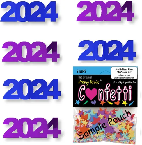 Miniatura 65 de Confetti Year 2024 Negro, Azul Royal Combo - 2 bolsas de media onza (1 oz)