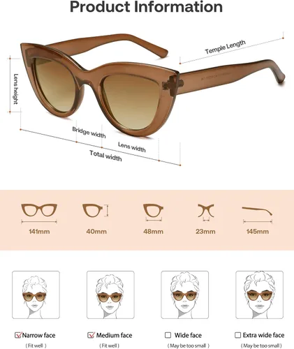 Miniatura 32 de SOJOS Retro Small Vintage Cat Eye Sunglasses for Women Cute Fashion UV400 Sunnies SJ2939
