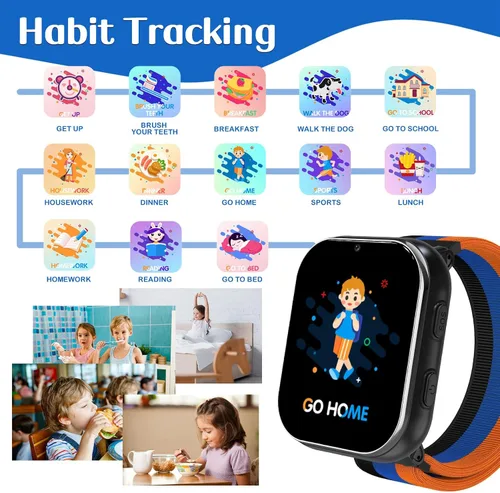 Miniatura 3 de PTHTECHUS Reloj inteligente para niños, reloj inteligente 4G con llamada telefónica, SOS, cámara, reproductor de música, tarjeta de aprendizaje