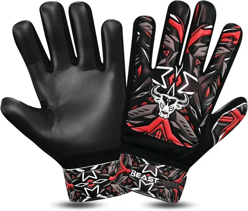 Miniatura 11 de BEAST RAGE Guantes de portero de fútbol, guantes de portero para niños y jóvenes, guantes de portero de fútbol con agarre fuerte, soporte de muñeca