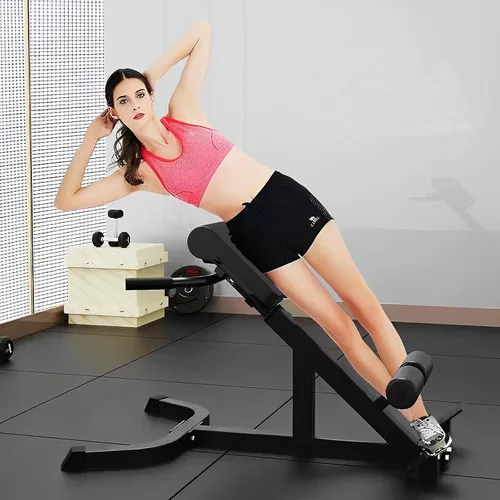 Miniatura 2 de ComMax Roman Chair Back Hyperextension Bench Adjustable Back Exercise Machine Home Gym Workout Equipment for Abs and Glute Negro