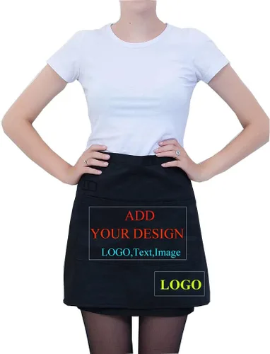 Miniatura 15 de Delantal personalizado personalizado Ropa de trabajo tela para hombres mujeres cocina delantales con bolsillos nombre texto logotipo imagen