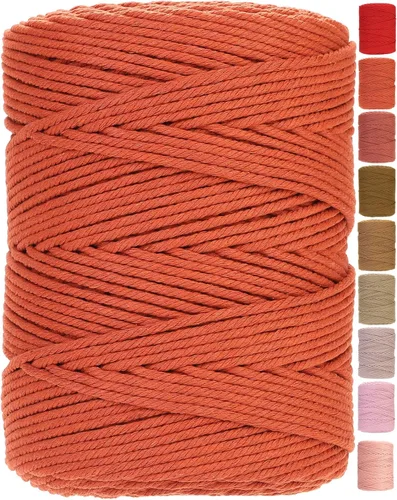 Miniatura 29 de Cuerda de macramé 4 mm x 328 yardas Natural Cuerda de algodón para macramé Cuerda de macramé colorida Cordón de algodón suave Suministros de macramé