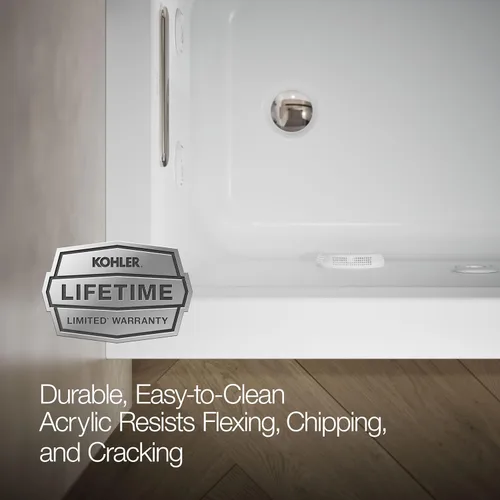 Miniatura 10 de KOHLER K-1947-HLA-0 Archer 60" x 30" Alcove Whirlpool con delantal integral, brida de azulejos, calentador y drenaje izquierdo, blanco